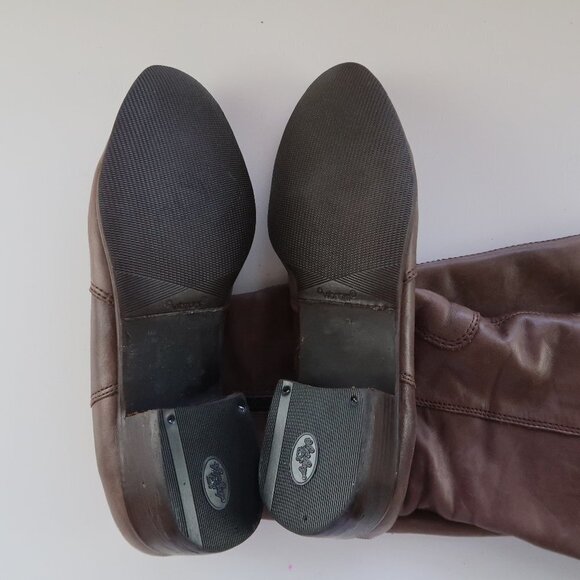 Via Uno With Vibram Sole Brown / Taupe Leather Knee-length Riding Boots - Picture 5 of 10